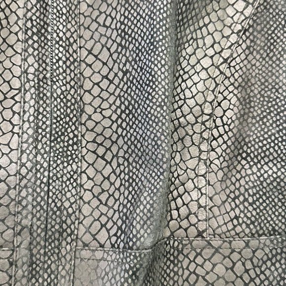 Alfani snakeskin print leather jacket coat SIZE LARGE - Picture 3 of 4
